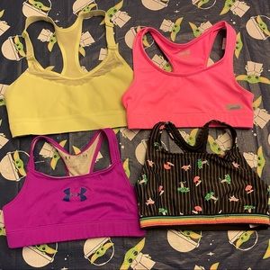 4 girls sports bras, all size 10-12